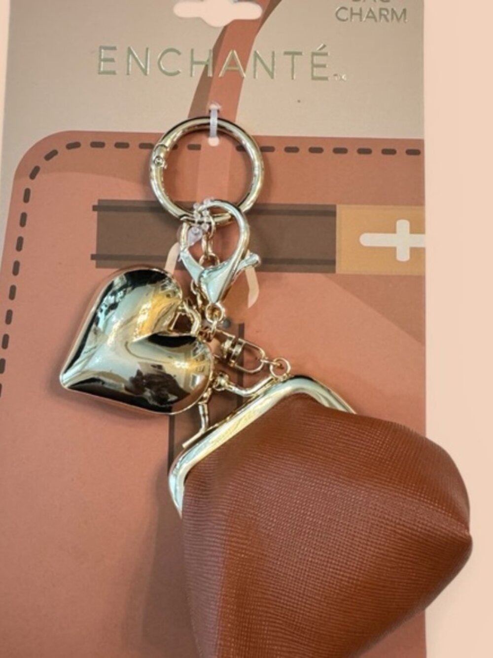 Enchanté Brown Heart Key & Card Holder